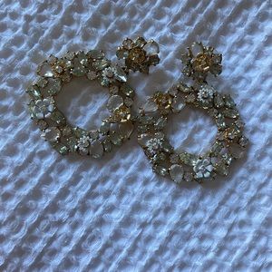 J.Crew Gold/Crystal Floral Earrings